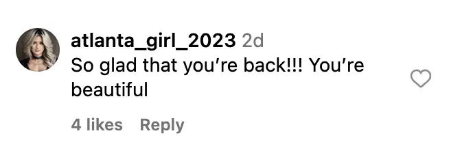 User comment on Meg Ryan's Instagram photo, dated November 2, 2023 | Source: instagram.com/megryan
