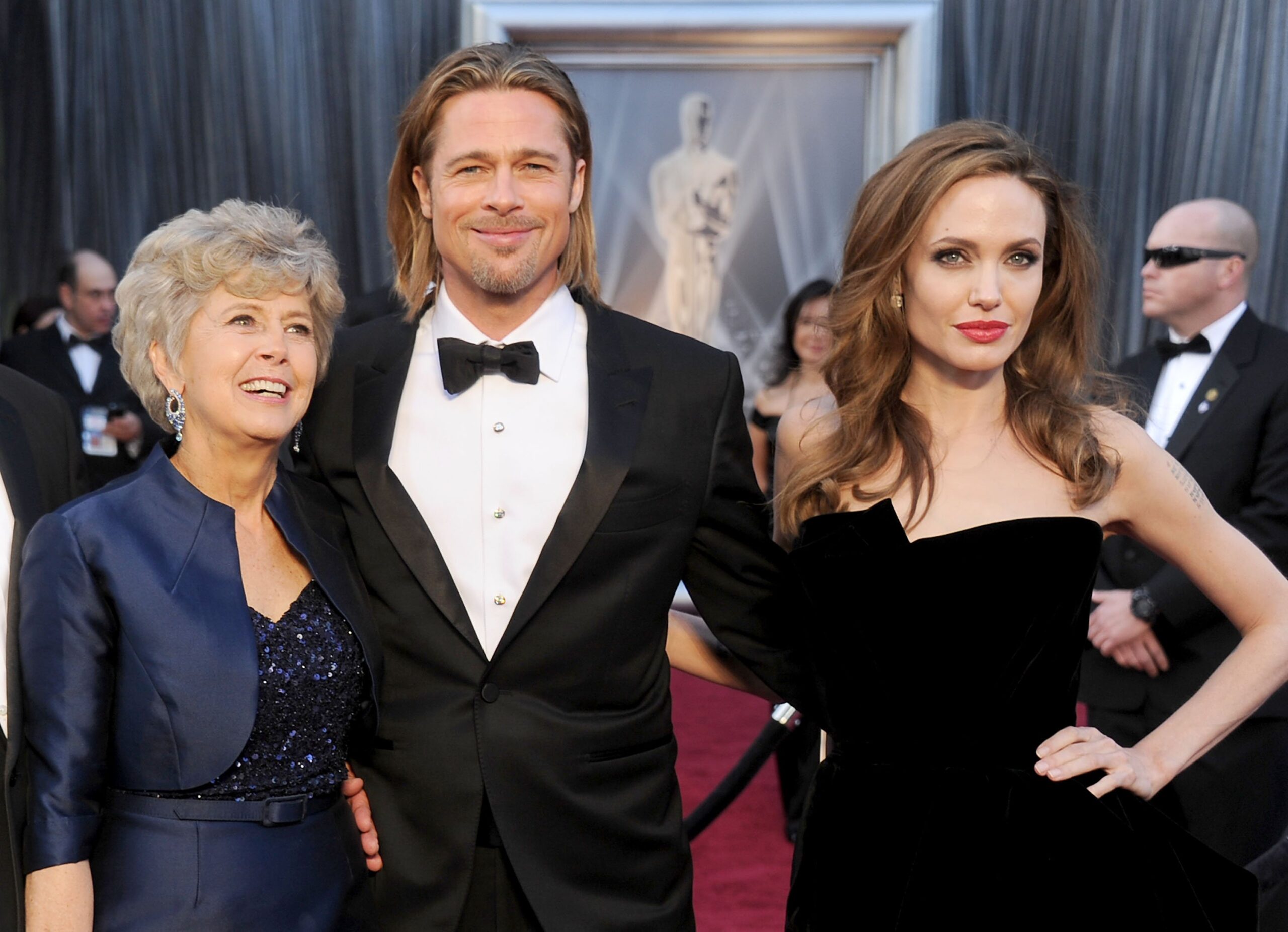 Jane Pitt, Brad Pitt and Angelina Jolie arrive at the 84th Annual Academy Awards at Hollywood & Highland Center on February 26, 2012, in Hollywood, California. | Source: Getty Images