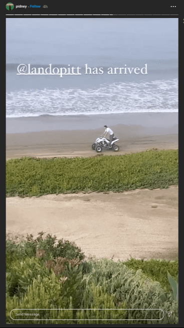 Landon Pitt enjoying a quad-bike ride by the beach. | Source: Instagram.com/pidney | The Sun