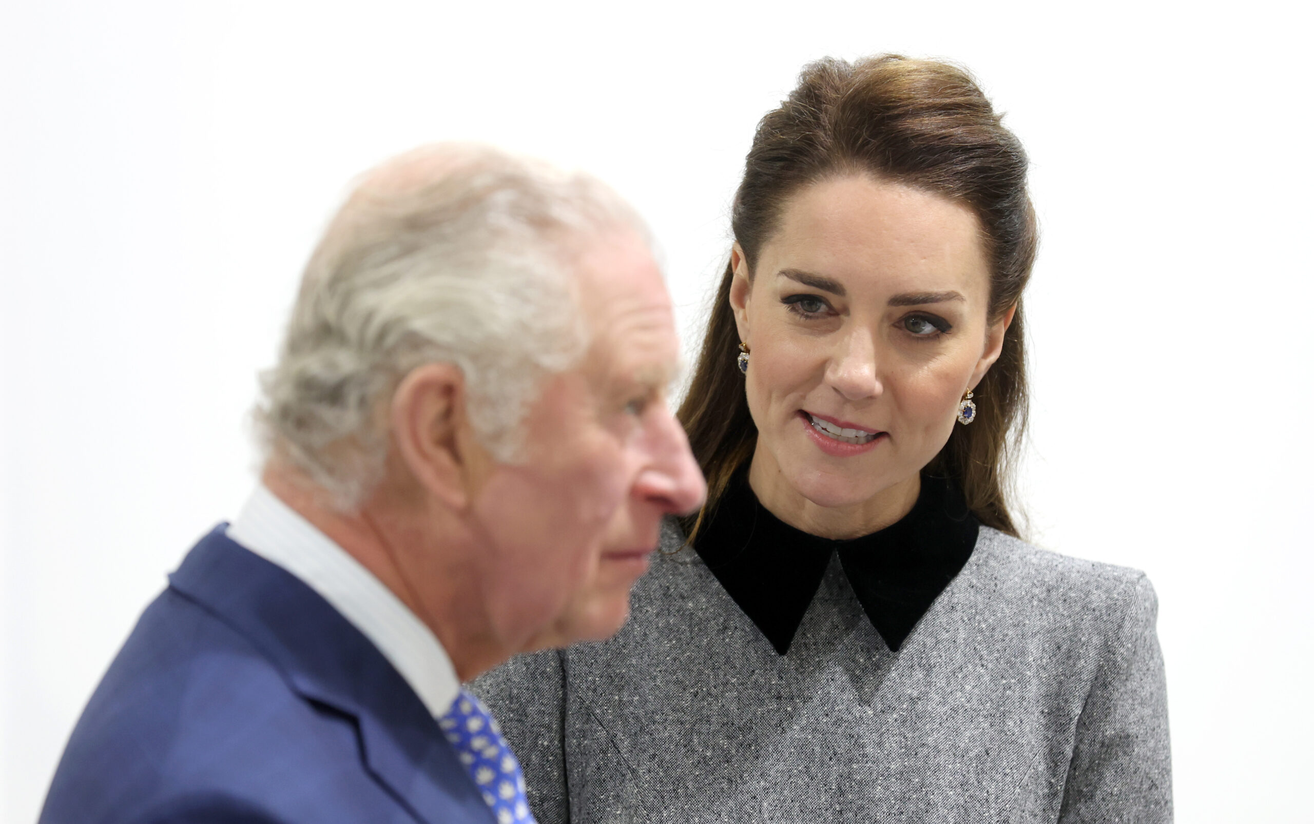 King Charles III and the Princess of Wales Kate Middleton during their visit to a training site for arts and culture in London, England on February 3, 2022. | Source: Getty Images
