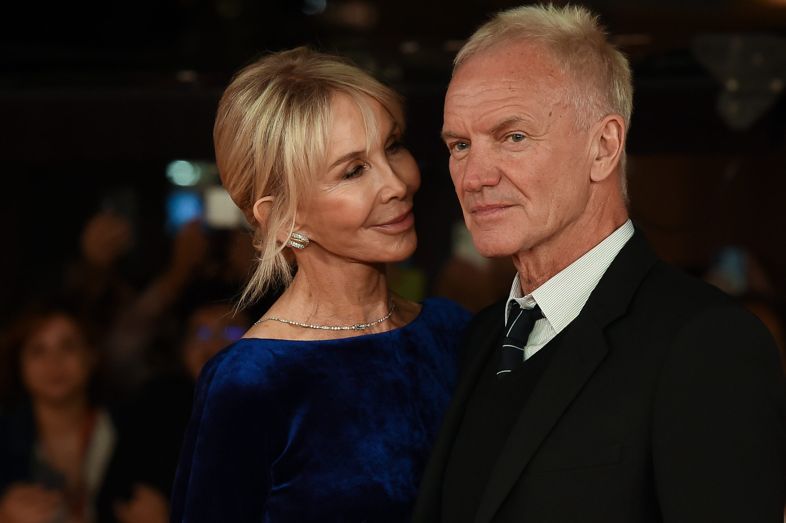 Trudie Styler and Sting at the Rome Film Fest 2023 during the "Posso entrare? An Ode to Naples" on October 23, 2023, in Italy. | Source: Getty Images